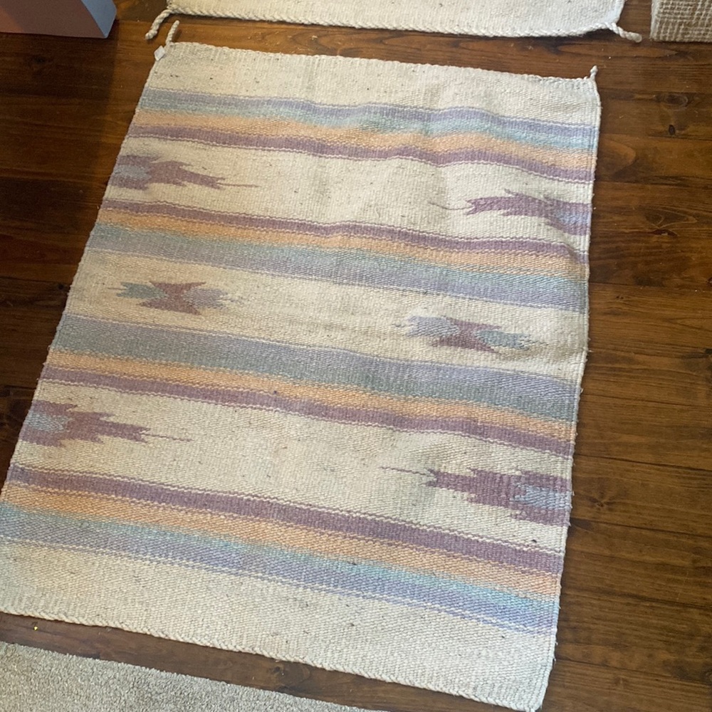 2 woven killim rugs in smoke free/pet fr home. Freshly washed. Sold together.